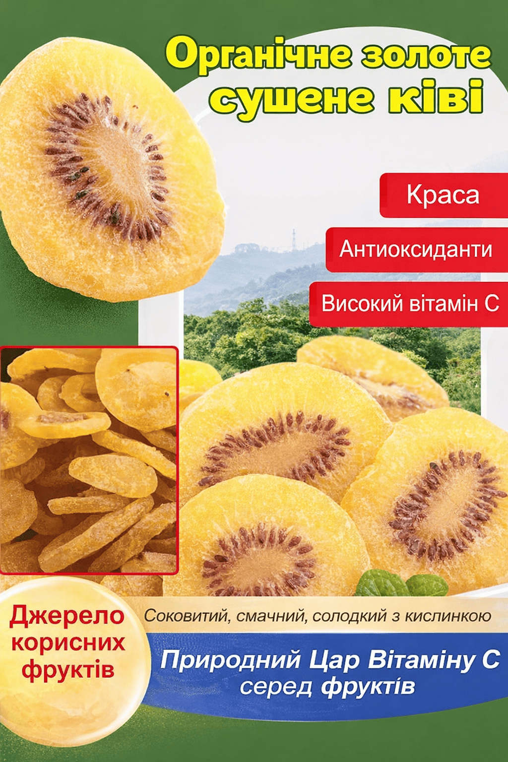 Сушений золотий ківі