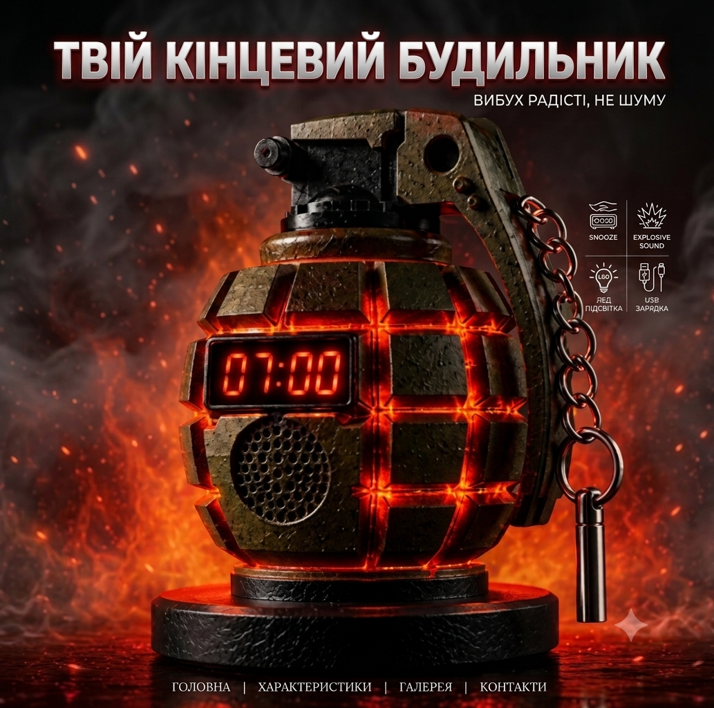 Будильник "граната" - зроби ранок інтерактивним