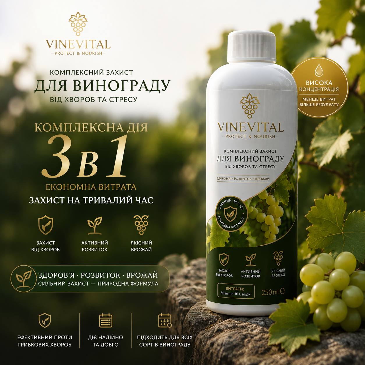 Комплексний захист винограду від хвороб та стресу 