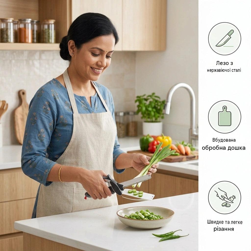 Кухонний ніж-ножиці 2в1 CLEVER CUTTER