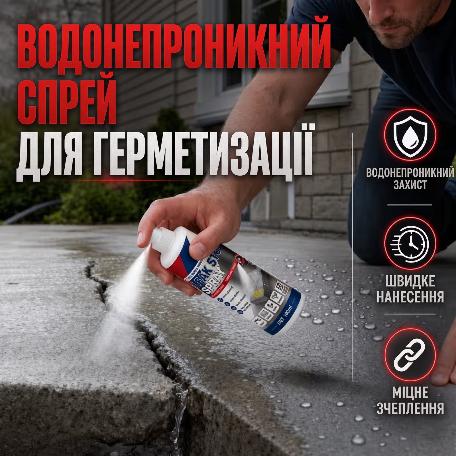 Миттєва герметизація та захист від протікань будь-яких поверхонь!