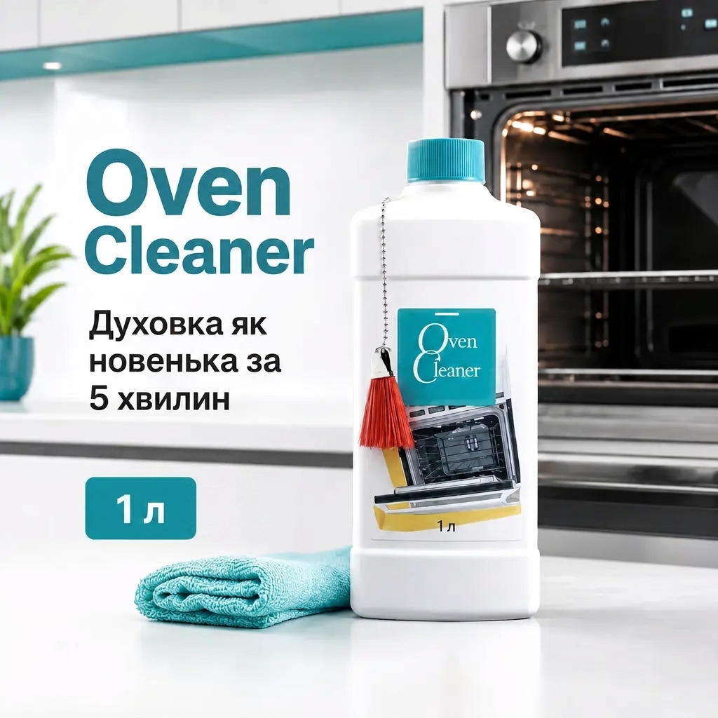Oven Cleaner 1L Без годин відтирання губкою.